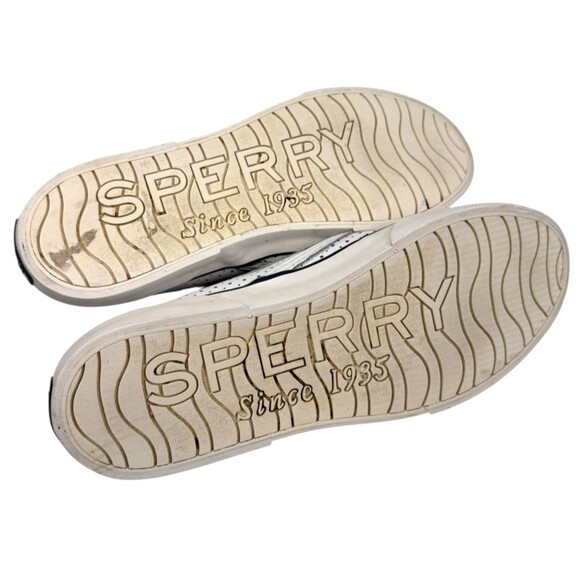 Sperry Top-Sider Sneakers Loafers Womans 9M White Leather Memory Foam Perforated - Picture 12 of 12